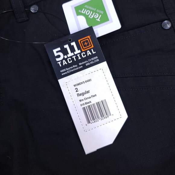 5.11 Tactical Pants Women’s 2 Regular Black Cirrus Covert Ripstop Straight Leg - Picture 8 of 10